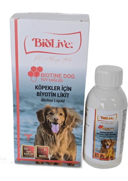 Biolive Biotin Köpekler Için Tüy Döküm Önleyici Sıvı Vitamin 100ML