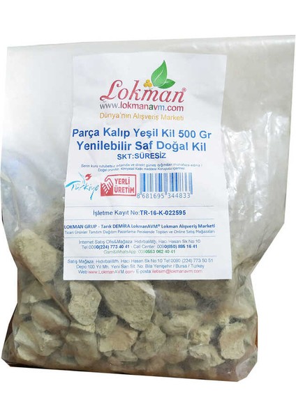 Parça Kalıp Yeşil Kil 500 gr Yenilebilir Saf Doğal Kil Paket fiyatları