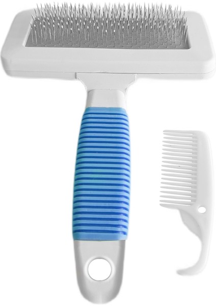Temizleme Aparatlı Kedi Köpek Tarağı 7 Cm-14 cm Small Mavi