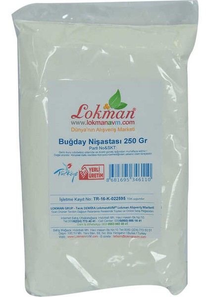 Buğday Nişastası 250 gr Paket