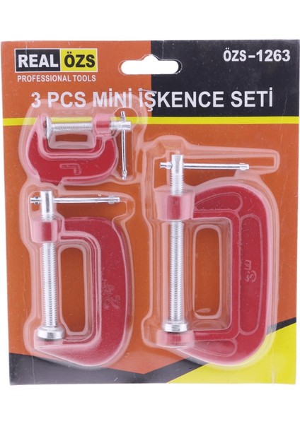 3 Parça C Tipi Mengene Seti Işkence Aleti Hobi Işkence ( Lisinya )