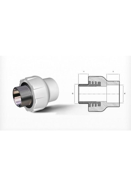 Ege Yıldız Pprc 50X1 1/2 Erkek Adaptör Gri