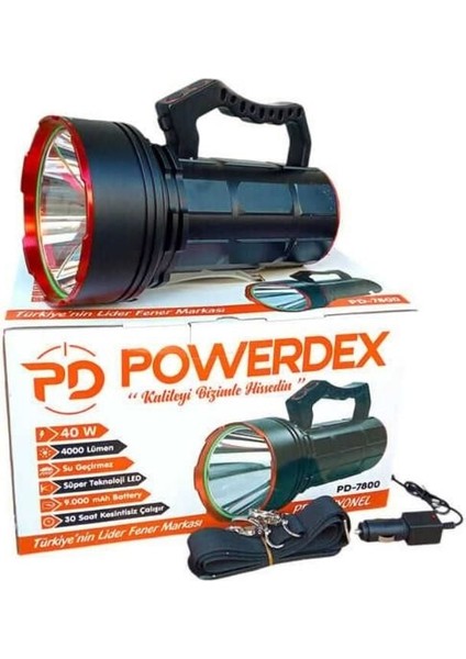 OEM Powerdeks PD-7800 40 Şarjlı Güçlü El Feneri 40 Watt