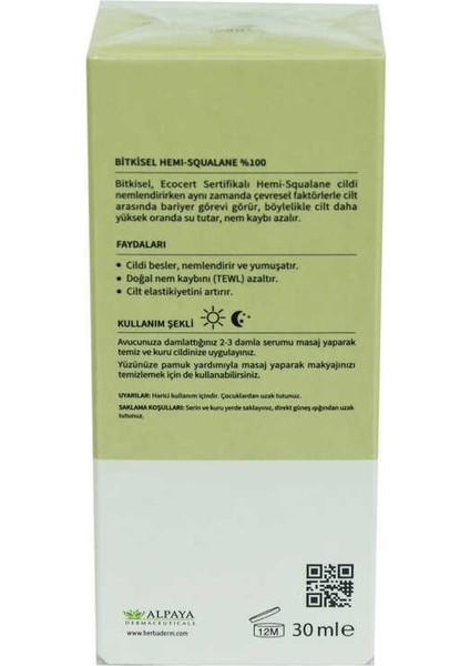 Superserum Biohydration Bitkisel Hemi-Squala Nemlendirici Doğal Yüz Serumu 30 ml