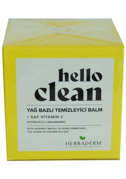 Hello Clean Yüz Dudak ve Göz Için Yağ Bazlı Temizleyici Balm Saf C Vitaminli 100 ml