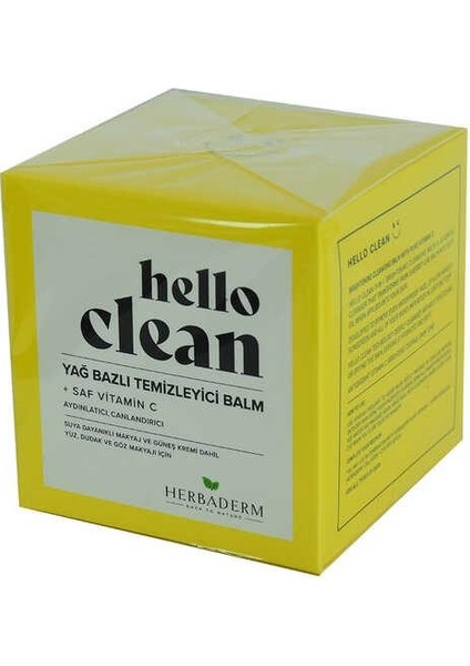 Hello Clean Yüz Dudak ve Göz Için Yağ Bazlı Temizleyici Balm Saf C Vitaminli 100 ml