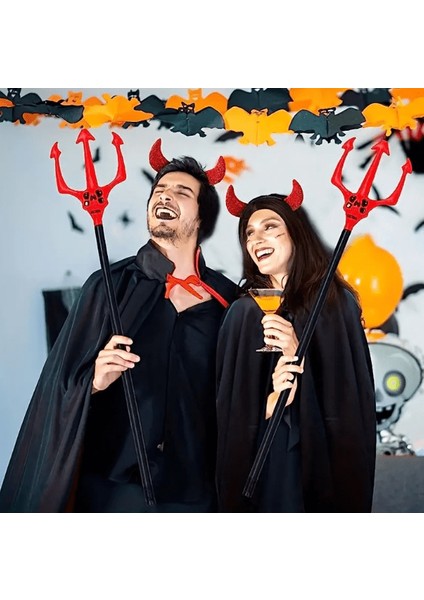 Kırmızı Renk Halloween Cadılar Bayramı Çatal 107 cm (4767) - Lisinya