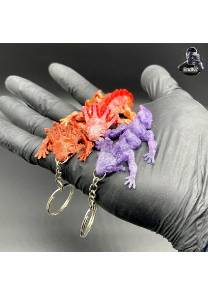 Sevimli Axolotl Anahtarlık - Mafsallı - Yerinde Baskı - Destek Yok T6522312