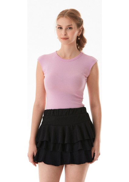 Basic Bisiklet Yaka Çıtçıtlı Likralı Modal Body