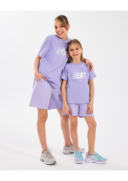 G Essential T-Shirt Büyük Kız Çocuk Mor Tshirt SK232139-505