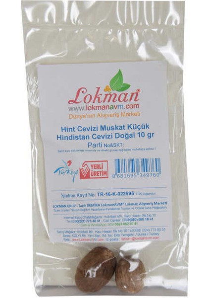 Hint Cevizi Muskat Küçük Hindistan Cevizi Doğal 10 gr Paket fiyatları