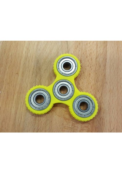 Tırtıllı Üç Döndürücü Fidget Spinner Oyuncak Sarı 1871997