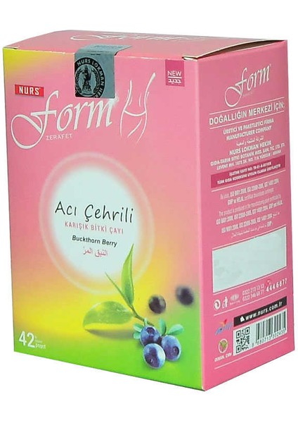 Acı Çehrili Zerafet Form Çayı 42 Süzen Poşet