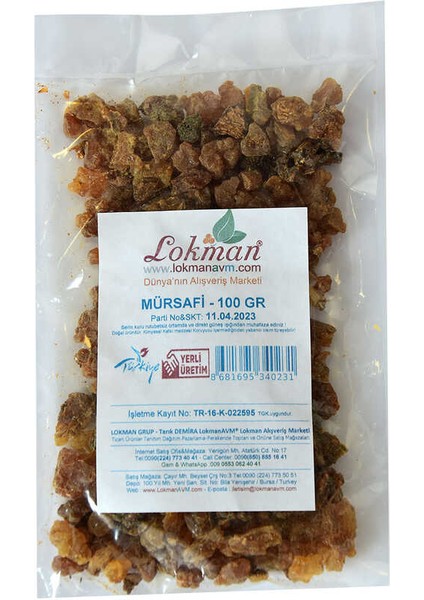 Mürsafi Zamkı Doğal 100 gr Paket fiyatları