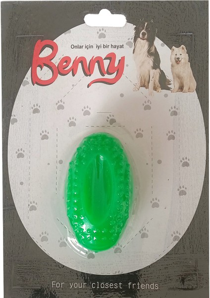 Benny Köpek Oyuncağı Sert Elips Top 8 x 4.5 cm Yeşil