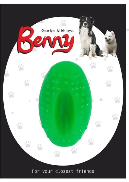 Benny Köpek Oyuncağı Sert Elips Top 8 x 4.5 cm Yeşil fiyatları