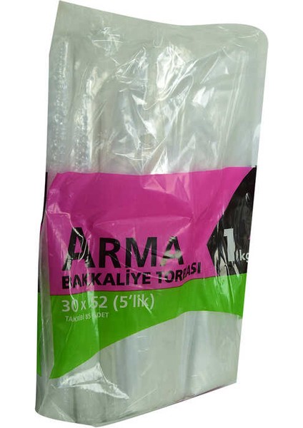 Naylon Torba Arma Şeffaf Bakkaliye Kuruyemiş Şeker Torbası 30x52 (5 Lik ) Takribi 85 Adet 1000 gr