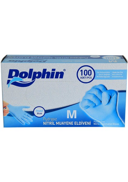 Pudrasız Mavi Nitril Eldiven Orta Boy (M) 100 Lü Paket