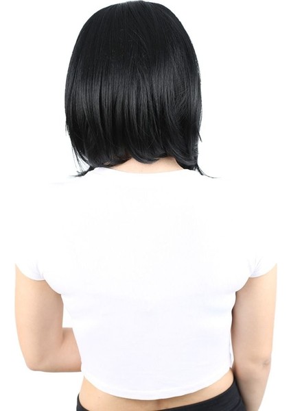 OEM Fiber Sentetik Peruk Perçemsiz Kısa Düz / Siyah fırsatları