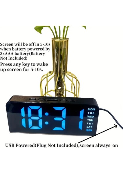 Hafif Ve Şık Dijital Alarm Saati, 4 Seviyeli Parlaklık Ayarla fırsatları