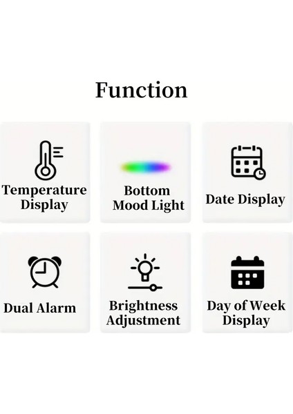 Hafif Ve Şık Dijital Alarm Saati, 4 Seviyeli Parlaklık Ayarla indirimleri
