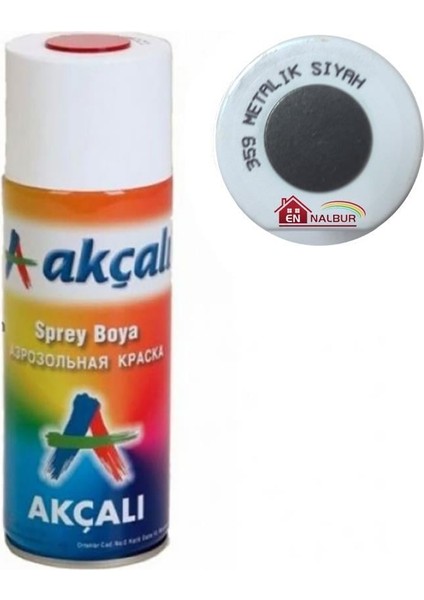 Akçalı Sprey Boya 400 ml 359 Metalik Siyah