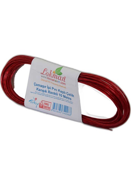 Çamaşır Ipi Pvc Kaplı Çelik Karışık Renkli 10 Metre 1 Adet