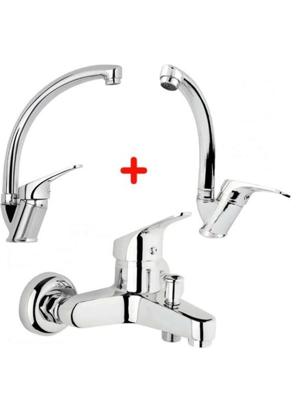 Mix Banyo Bataryası Lavabo - Evye 3 Lü Avantajlı Set ( Lisinya )