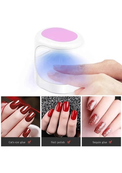 Mini Uv LED Işık Oje Tırnak Kurutucu Tasarımlı Express Protez Tırnak Kiti Kurutma Cilası ( Lisinya )