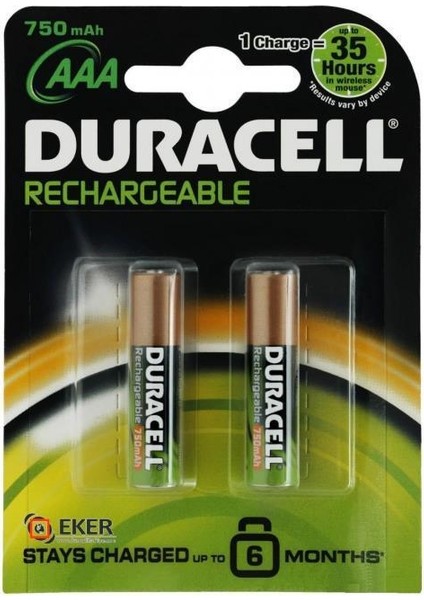 OEM Duracell Ş Arjedilebilir Ince Kalem Pil 2'li Aaa 750 Mah