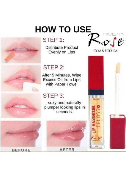 Rose Cosmetics Dudak Dolgunlaştırıcı Doğal Görünüm Dudak Parlatıcısı ( Lisinya ) modelleri