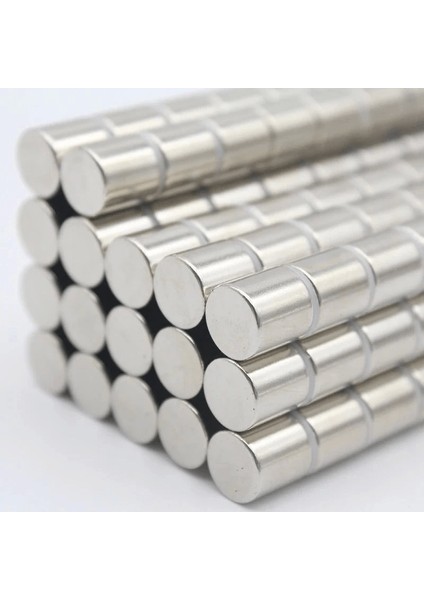 N35 4X4MM Neodyum Mıknatıs 100 Adet, Yuvarlak, Nikel Kaplamalı Kaliteli ve Dayanıklı Ürün ( Lisinya )