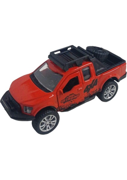 Çek Bırak Metal Arazi Aracı 13 cm - Kırmızı (Lisinya)