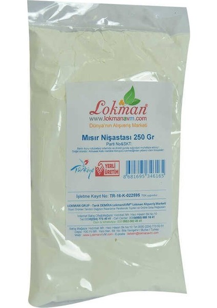 Mısır Nişastası 250 gr Paket modelleri