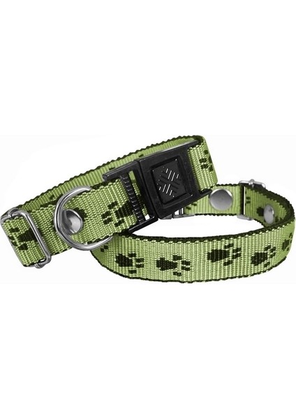 Köpek Tasması Patili Dokuma 2 cm - Min: 30 cm - Max: 50 cm Yeşil