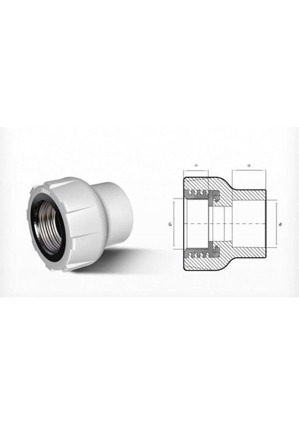 Ege Yıldız Pprc 25X1/2 Dişi Adaptör Gri