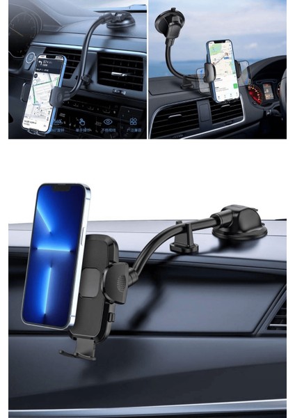 Ayarlanabilir Vakum Kilitli Cam ve Torpidoya Takılabilen Telefon Tutucu ( Lisinya ) indirimleri