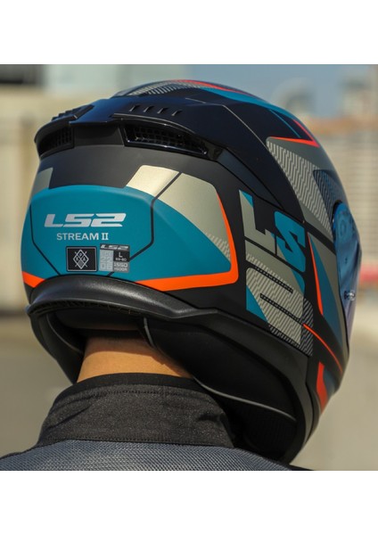 Stream 2 Road Mat Siyah-Gri Kapalı Motosiklet Kaskı Mavi Camlı indirimleri