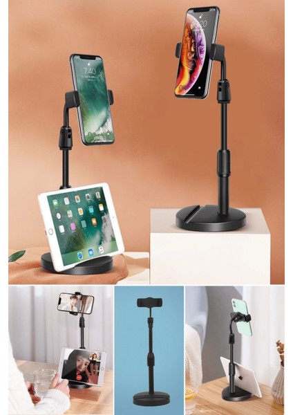 Masa Üstü Tablet ve Telefon Tutucu Plastik Aparat Siyah Telefon Standı ( Lisinya ) indirimleri