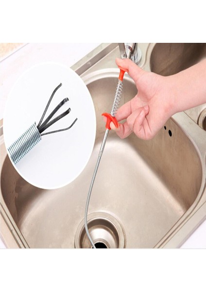 Tıkalı Lavabo ve Gider Boruları Açma Aparatı Kıskaçlı