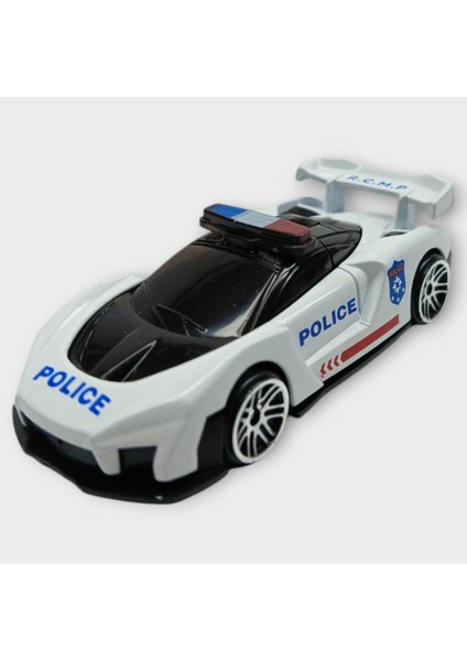 Metal Mini Polis Arabası 8 cm - Polis - 4 (Lisinya)