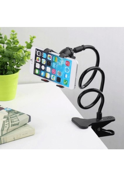 Pratik Akrobat Telefon Tutucu Oynar Başlıklı (Siyah) (Kutusuz) ( Lisinya )