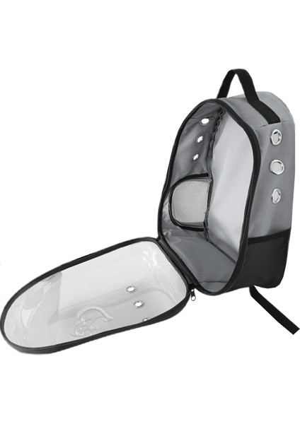 Kalpli Patili Astronot Şeffaf Taşıma Sırt Çantası Gri 24x32x42 Cm fiyatları