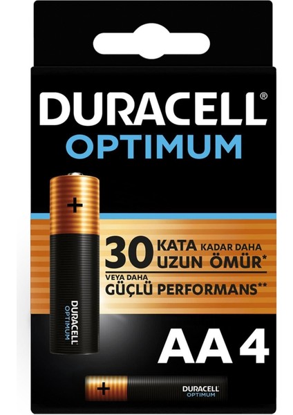 OEM Duracell Optimum Alkalin Pil Aa 4'' Lü Paket