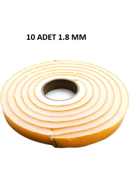 10 Adet Kapı Pencere Isı Yalıtım Süngeri Yapışkanlı Pencere Rüzgar Bandı 18MM x 2,5 mt