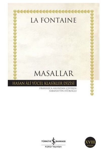 Masallar La Fontaine - Hasan Ali Yücel Klasikleri