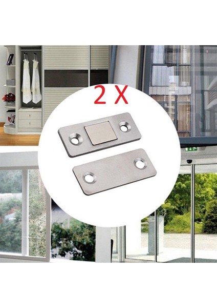 2 Çift Çok Amaçlı Kapı Kapak Dolap Çekmece Mobilya Durdurucu Kapatıcı Mıknatıslar (4767) - Lisinya