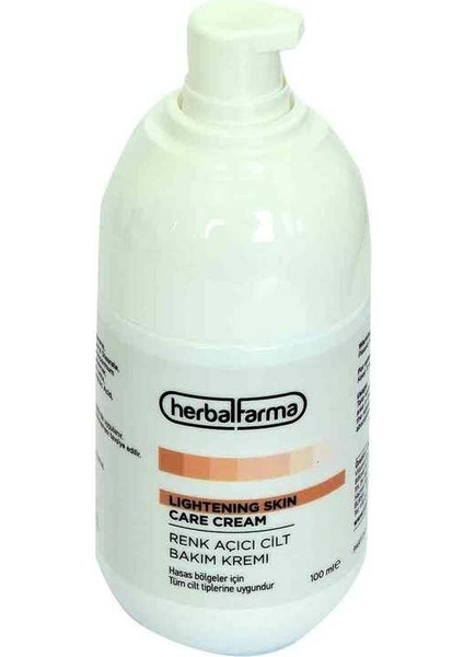 Renk Açıcı Cilt Bakım Kremi Tüm Ciltler Için 100 ml