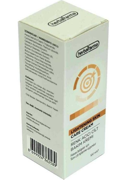Renk Açıcı Cilt Bakım Kremi Tüm Ciltler Için 100 ml