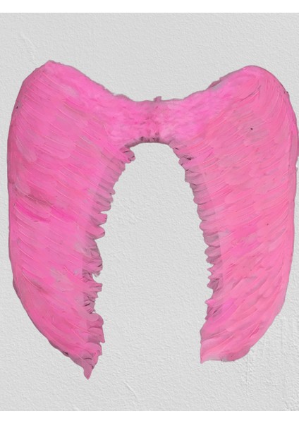 Mega Boy Pembe Renk Tüylü Melek Kanadı 100 x 85 cm